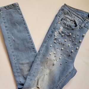 Judy Blue Pearl detail skinny jeans